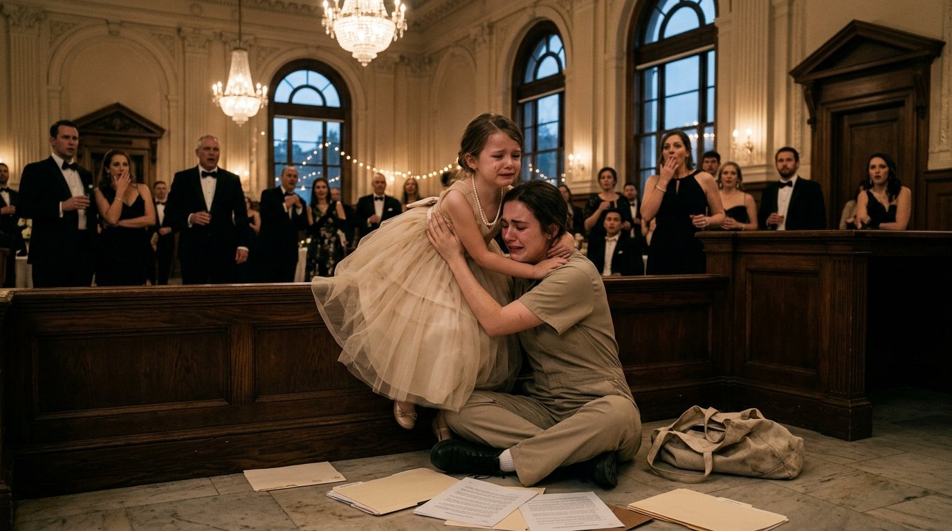 Elite Gala Froze When My Adopted Daughter Climbed the Court Bench to Hug a Penniless Clerk—Then She Exposed the Most Dangerous Lie in New York Society