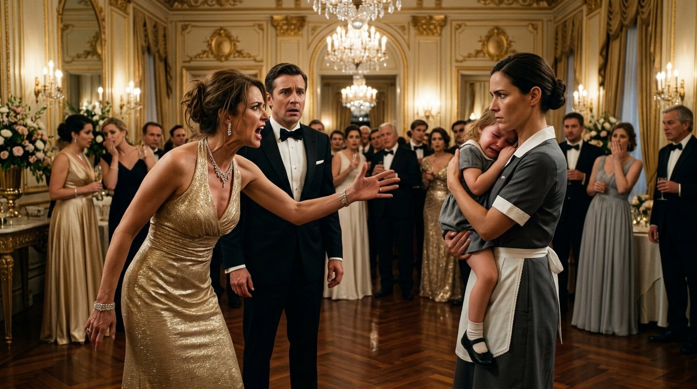 Gilded Gala Fell Silent When My Son Ripped Away to Hug the Housekeeper—Then His Terrified Question Blew My Husband’s Million-Dollar Lie Wide Open